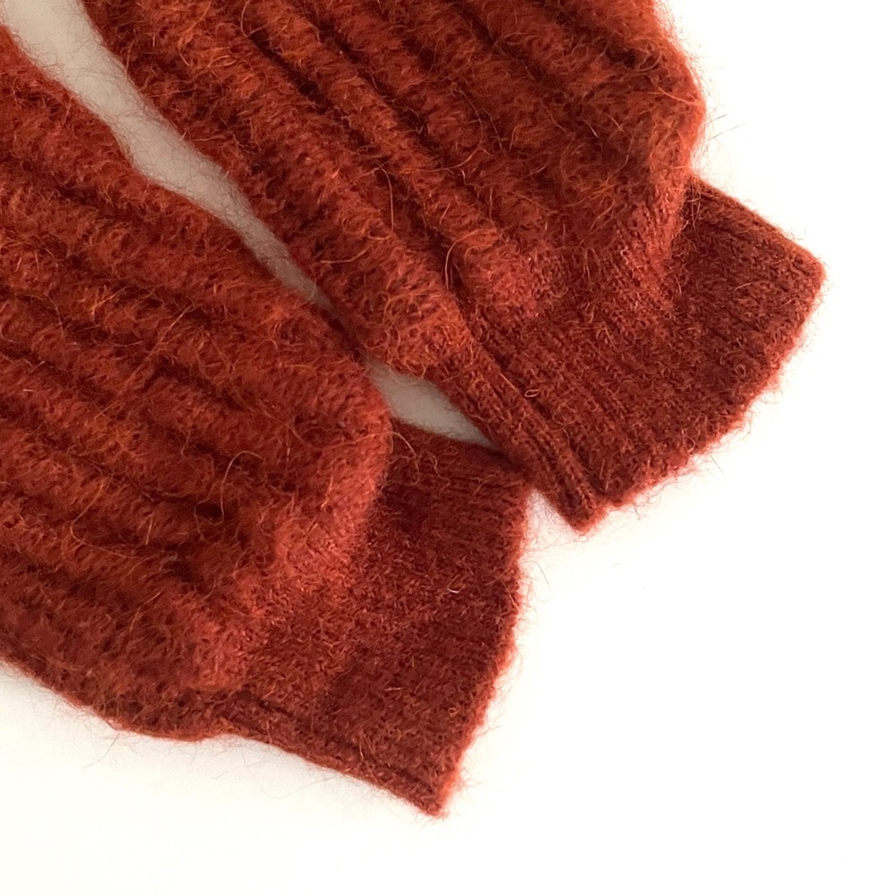 Maje Rust Open-Front Ribbed Knit Cardigan - Picture 9 of 13
